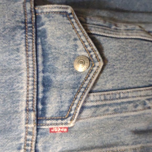 Men's Levi's Distressed Denim Jacket With Gray Sleeves And Hood, XL - Picture 3 of 6